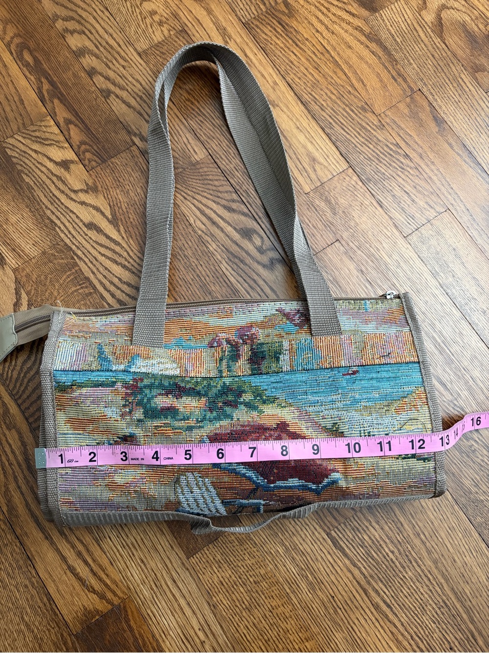 Embroidered Tapestry Beach Bag Luggage Collapsible Folding Rolling - Picture 8 of 14